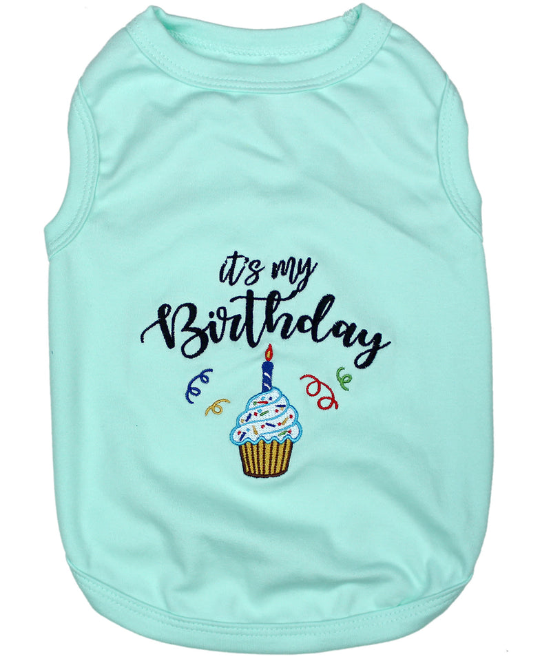 Parisian Pet Birthday Boy Fun Slogan Dog T-Shirt-Blue