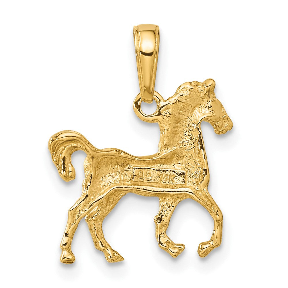 14k Yellow Gold Small Walking Horse Pendant