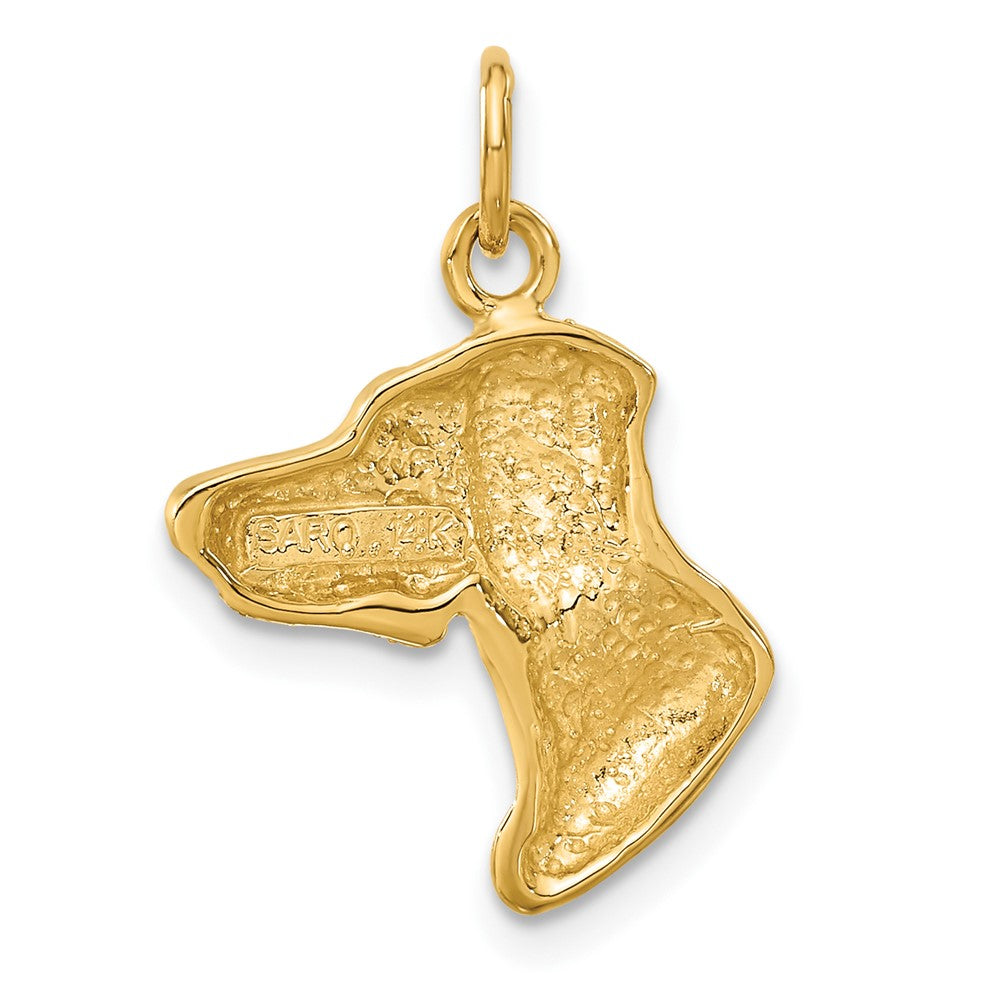 14k Yellow Gold Pointer Dog Head Pendant or Charm