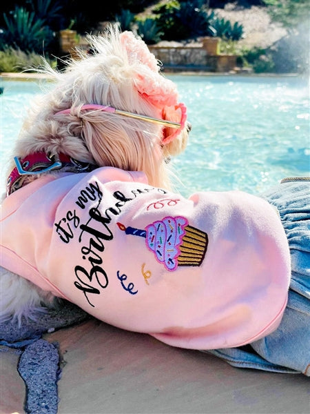 Parisian Pet Birthday Girl Dog T-Shirt-Pink