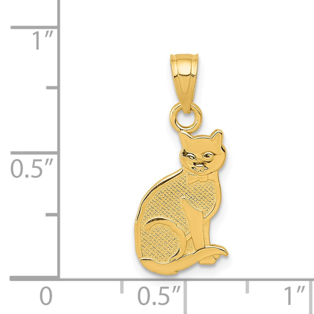 14k Yellow Gold Reversible I Heart My Cat Pendant