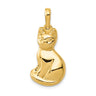 14k Yellow Gold Large Polished Cat Pendant