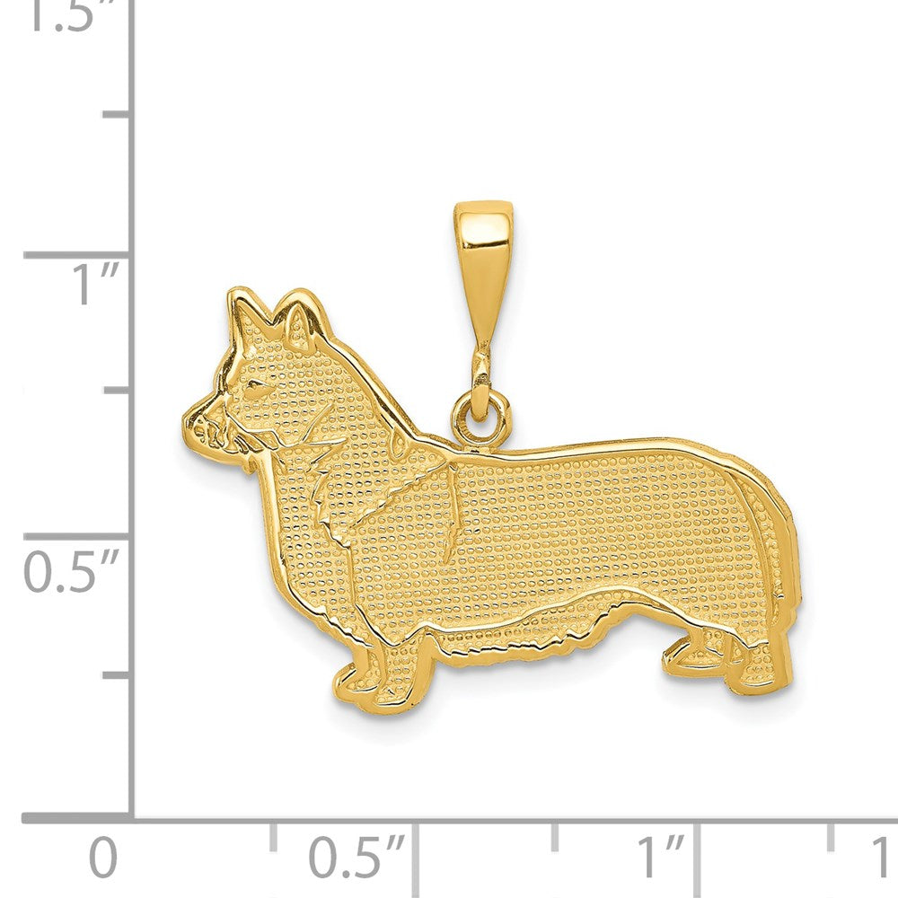 14k Yellow Gold Welsh Corgi Dog Pendant