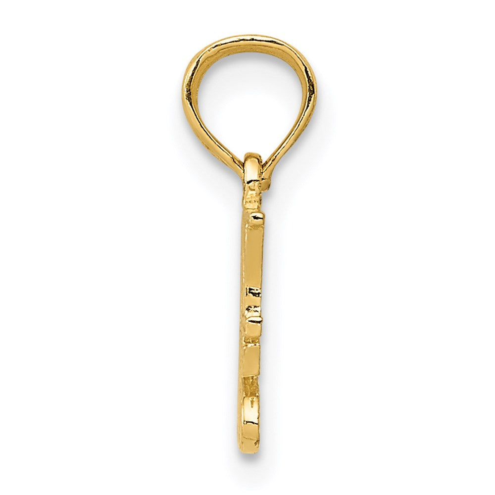 14k Yellow Gold I Heart My Dogs Polished Pendant