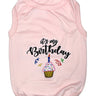 Parisian Pet Birthday Girl Dog Shirt – Trendy and Breathable Party Outfit for Small Dogs & Cats, Pink