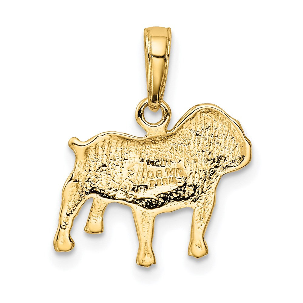 14k Yellow Gold Polished Bulldog Pendant