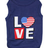 Parisian Pet Love USA Patriotic Dog Shirt – Embroidered Pet Apparel for Dogs & Cats, Navy Blue-Valentines Day