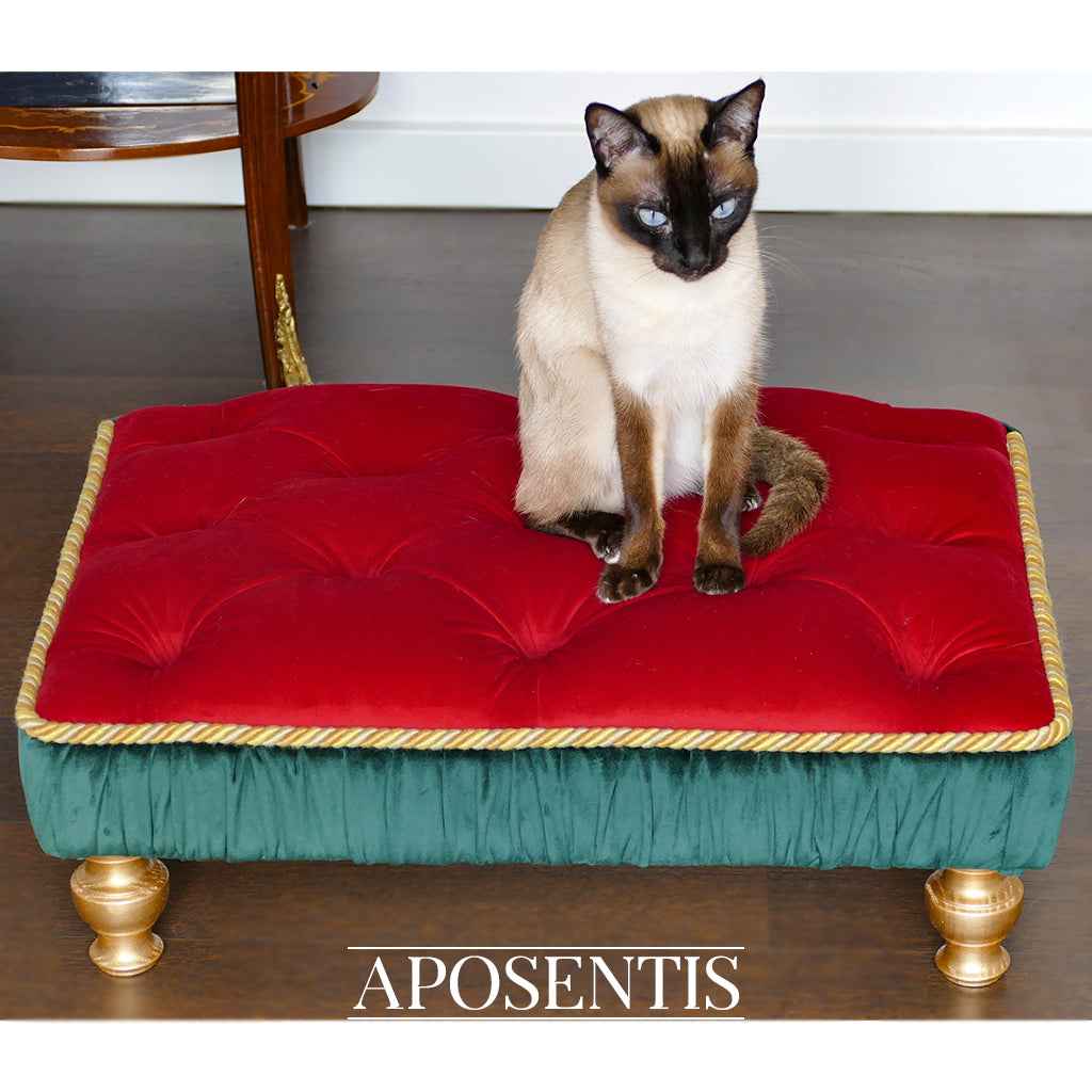 Frankie Italian Velvet Tufted Luxury Dog and Cat Bed