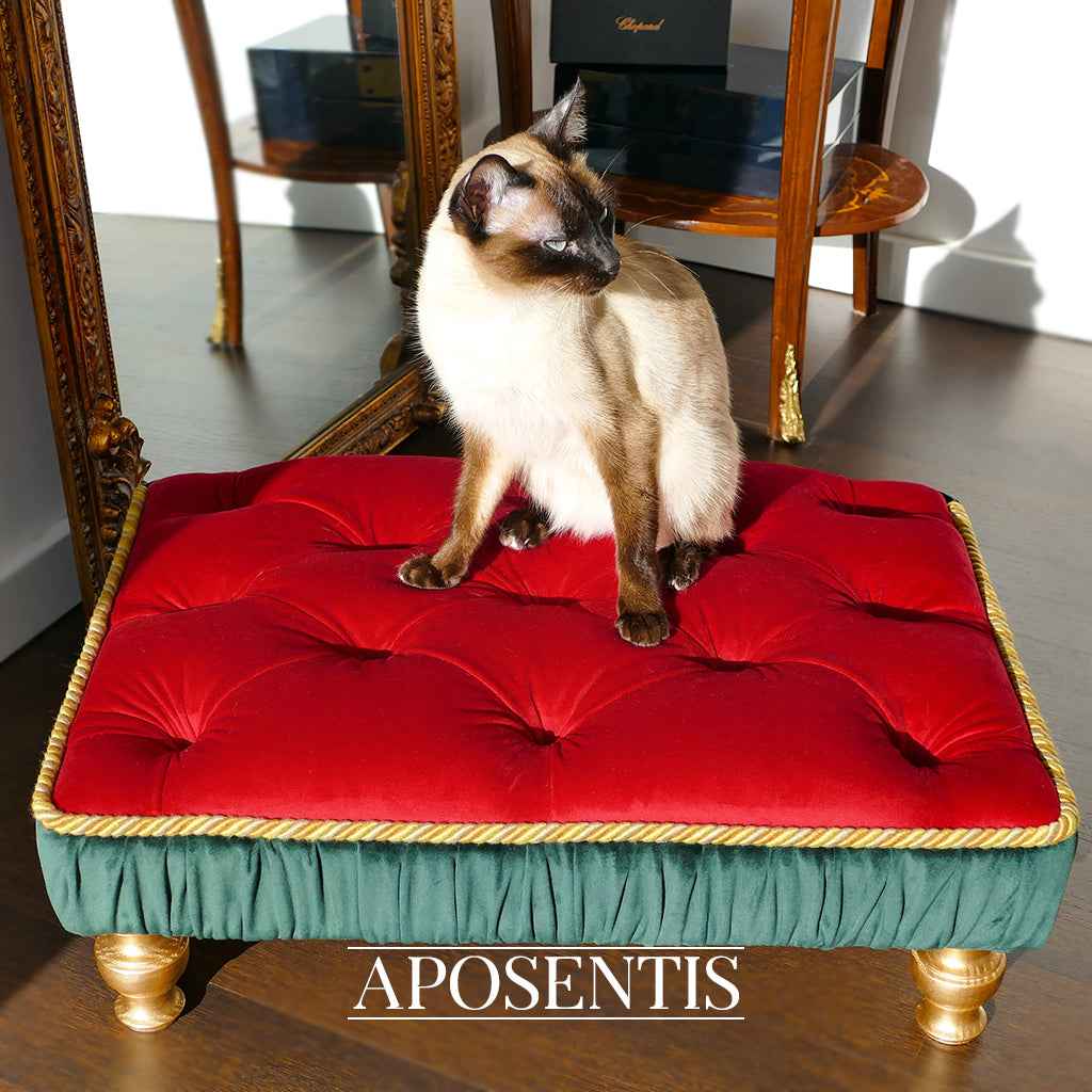 Frankie Italian Velvet Tufted Luxury Dog and Cat Bed