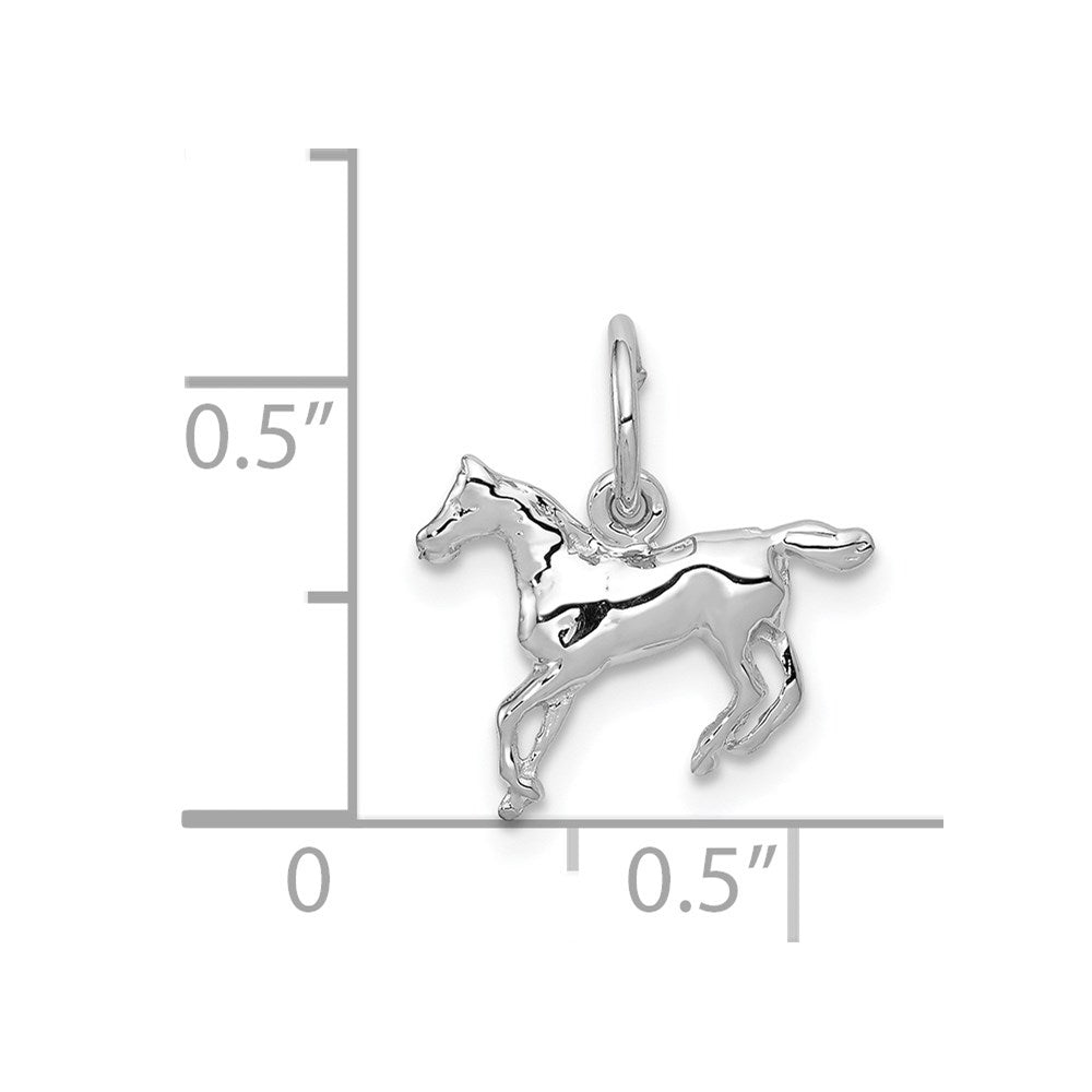 14k White Gold Mini Polished Horse Charm