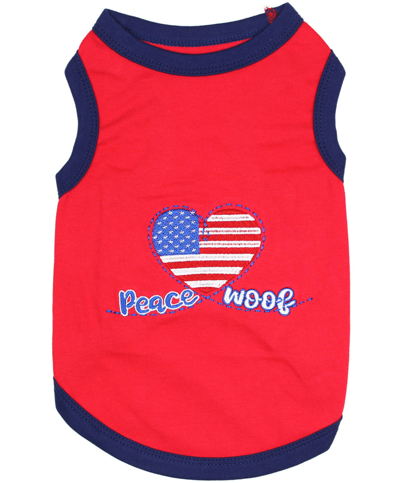 Parisian Pet Peace Love Woof Fun Slogan Dog T-Shirt