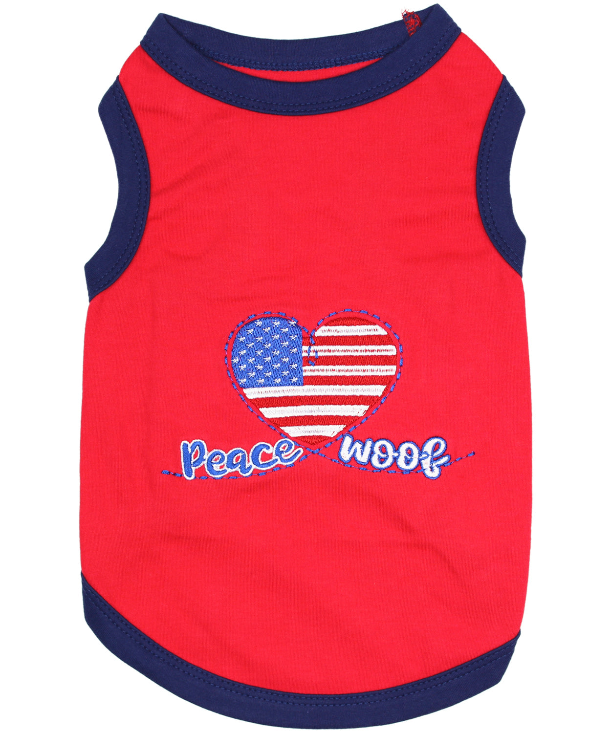 Parisian Pet Peace Love Woof Fun Slogan Dog T-Shirt – Lightweight Cotton Pet Apparel for Dogs & Cats-Valentines Day