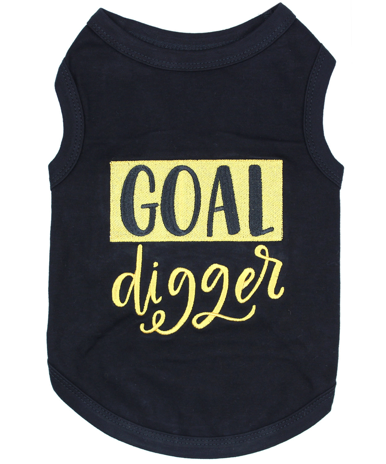 Parisian Pet Goal Digger Motivational Dog Shirt – Trendy Black Embroidered Pet Apparel for Dogs & Cats