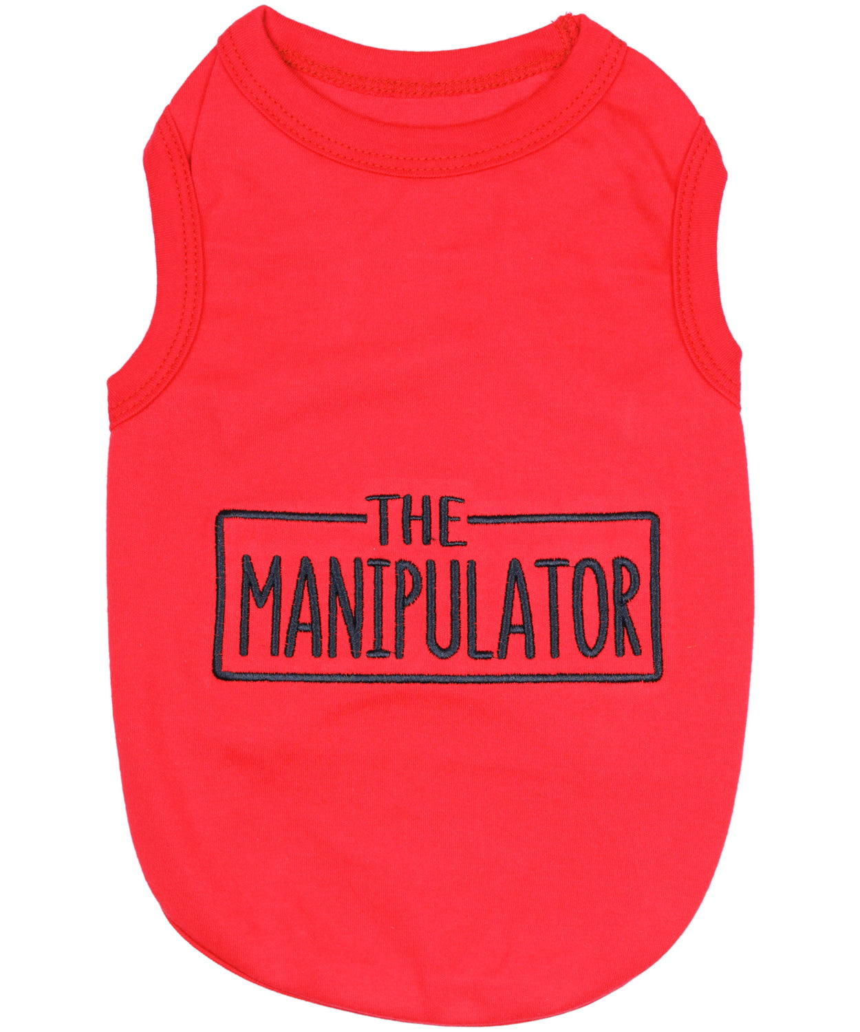 Parisian Pet The Manipulator Playful Slogan Dog Shirt – Breathable Cotton Pet Wear for Dogs & Cats, Red