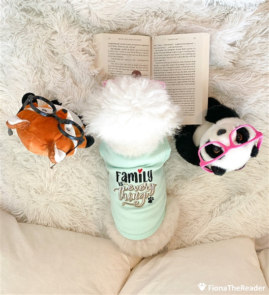 Parisian Pet Family is Everything Comfortable Dog Shirt  Embroidered Pet Clothing for Dogs & Cats, Light Blue-Valentines Day