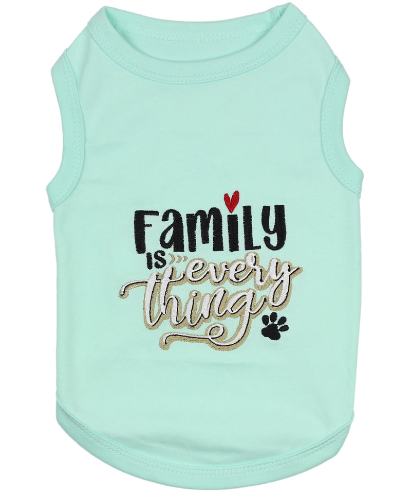 Parisian Pet Family is Everything Comfortable Dog T-Shirt-Light Blue