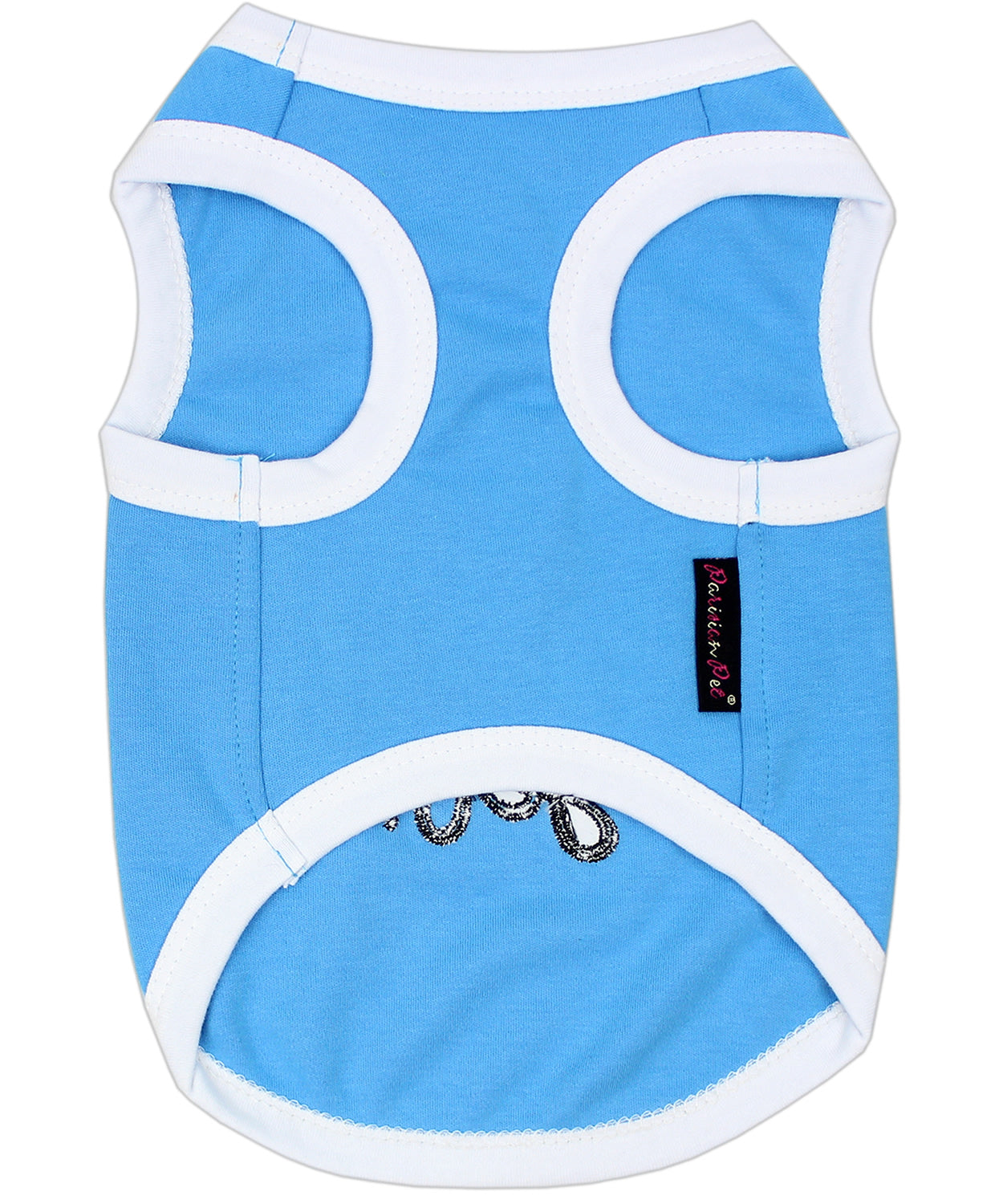 Parisian Pet Is It Friday Yet? Embroidered Dog T-Shirt  Trendy Weekend Dog Apparel for Dogs & Cats, Light Blue