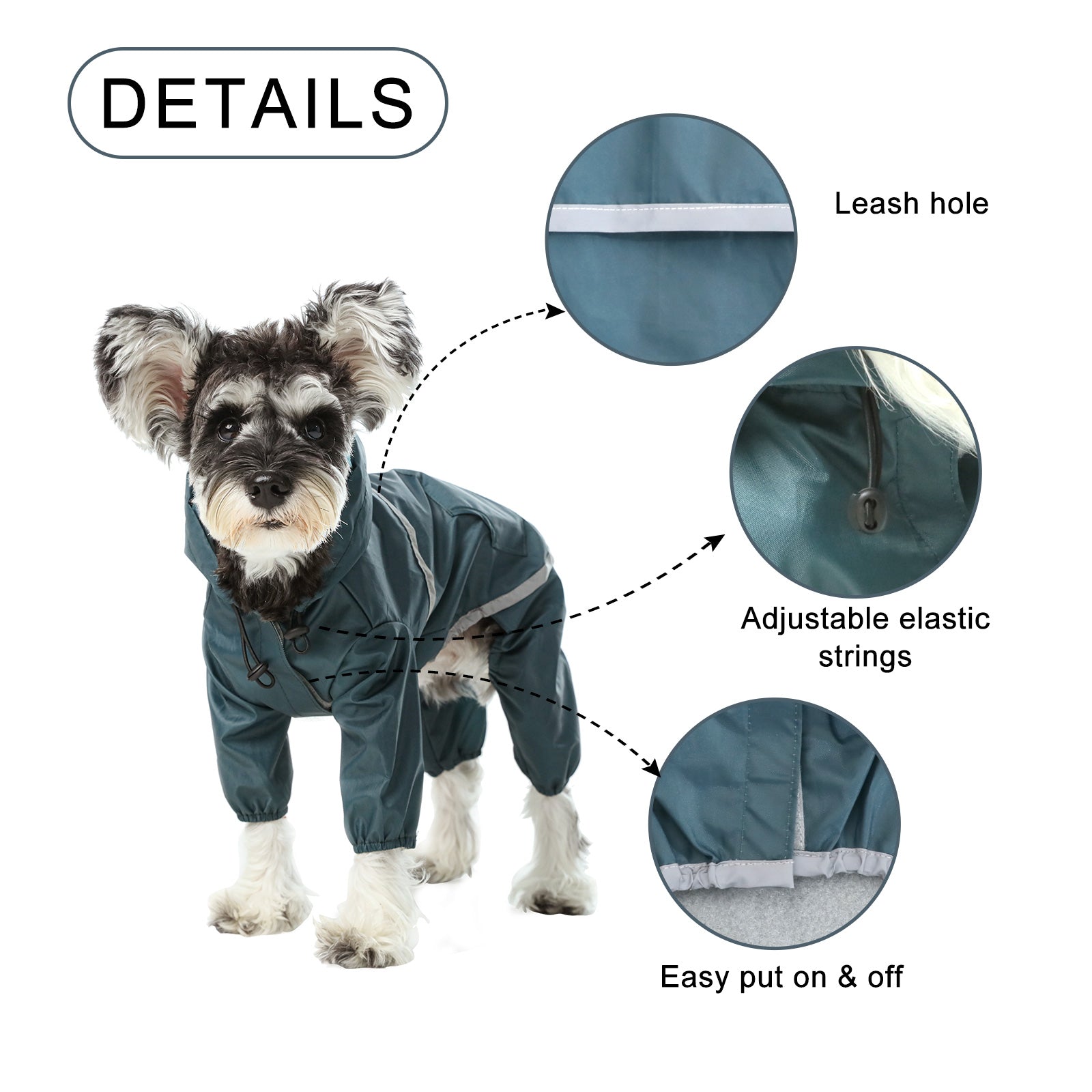 Ultralight Full - Covered Hooded Waterproof Dog Jacket-Yellow