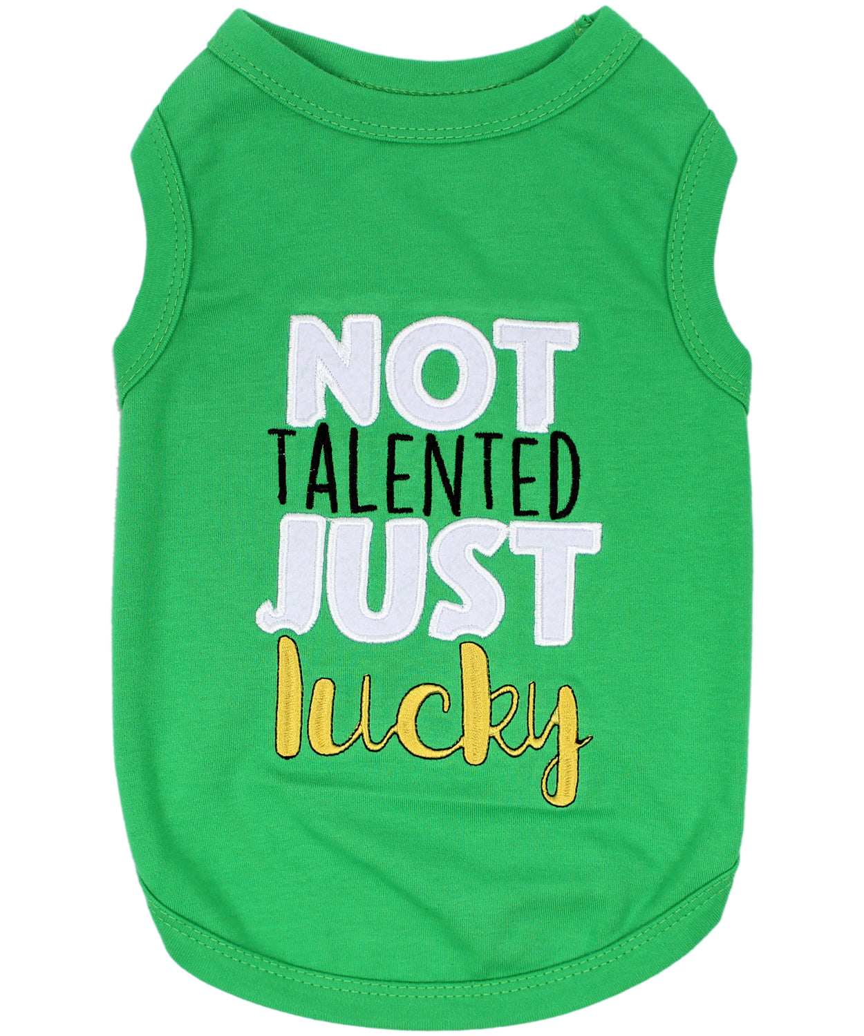 Parisian Pet Not Talented Just Lucky Witty Dog Shirt – Trendy Slogan Pet Apparel for Dogs & Cats-Saint Patricks Day