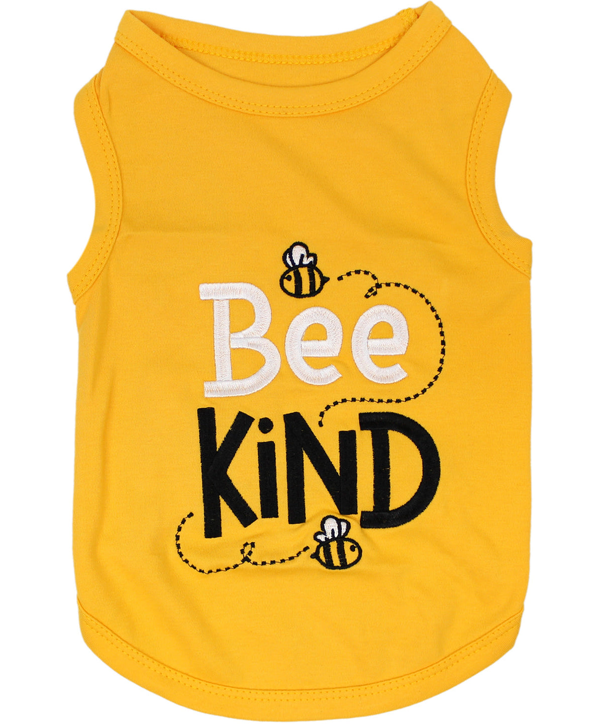 Parisian Pet Bee Kind Embroidered Dog T-Shirt-Yellow