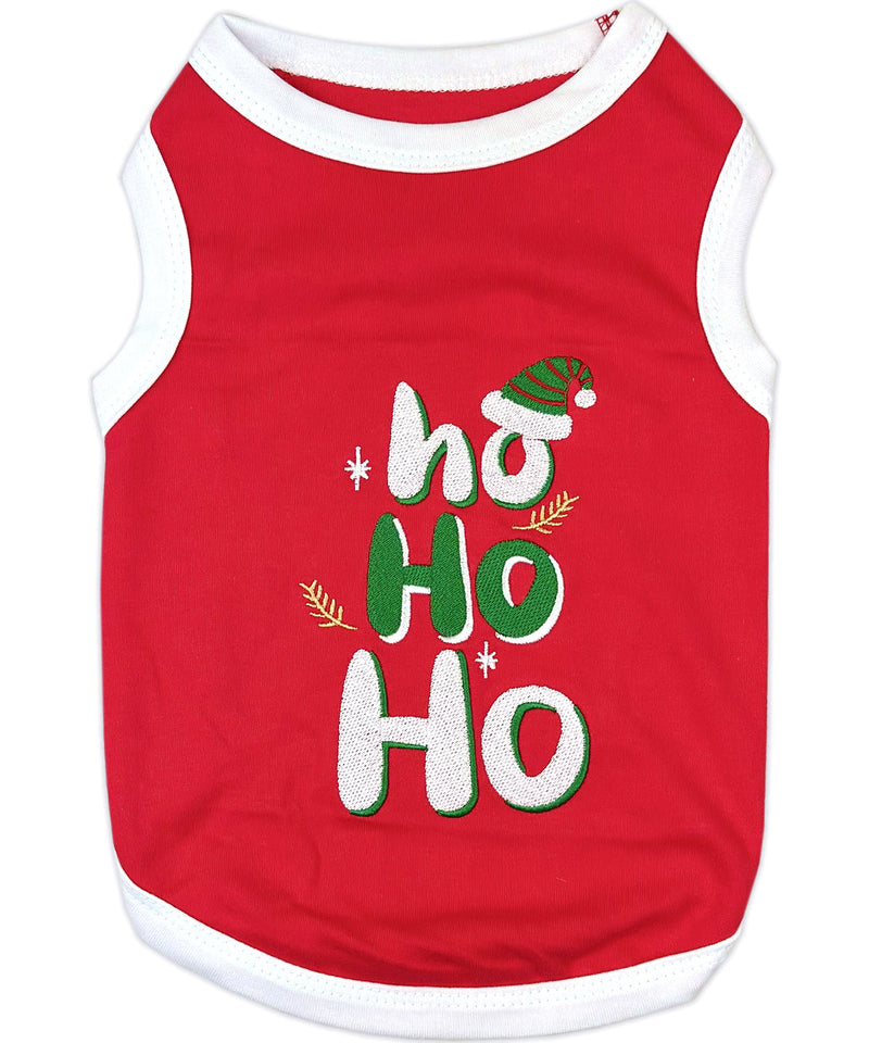 Parisian Pet Ho Ho Ho Pet Holiday Shirt-Red