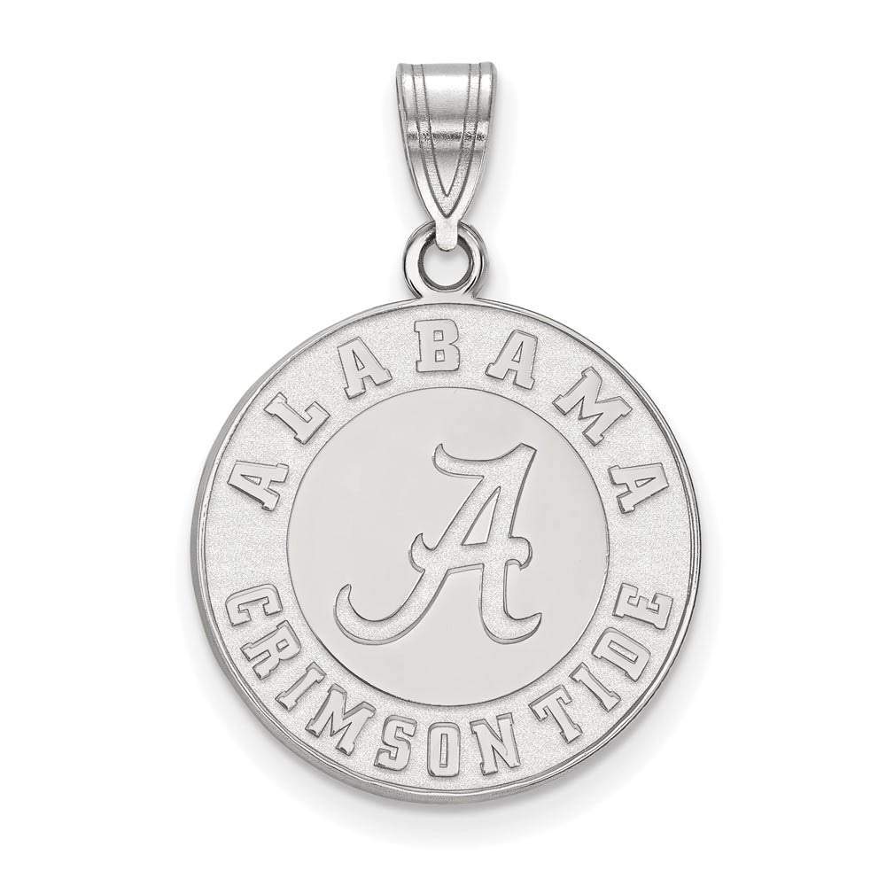 10k White Gold U. of Alabama Large Logo Disc Pendant