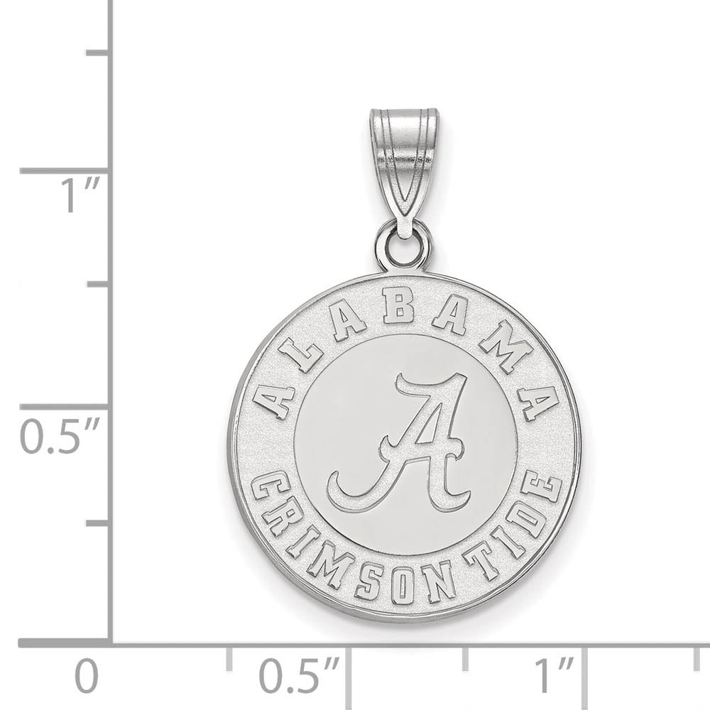10k White Gold U. of Alabama Large Logo Disc Pendant