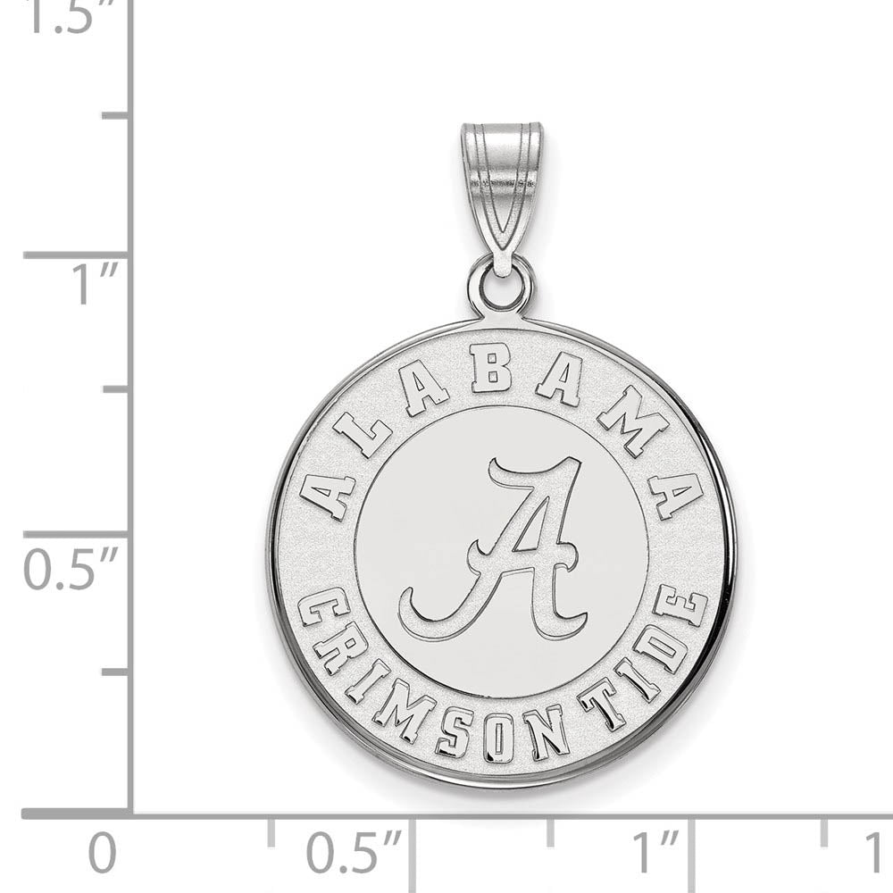 10k White Gold U. of Alabama Large Disc Logo Pendant