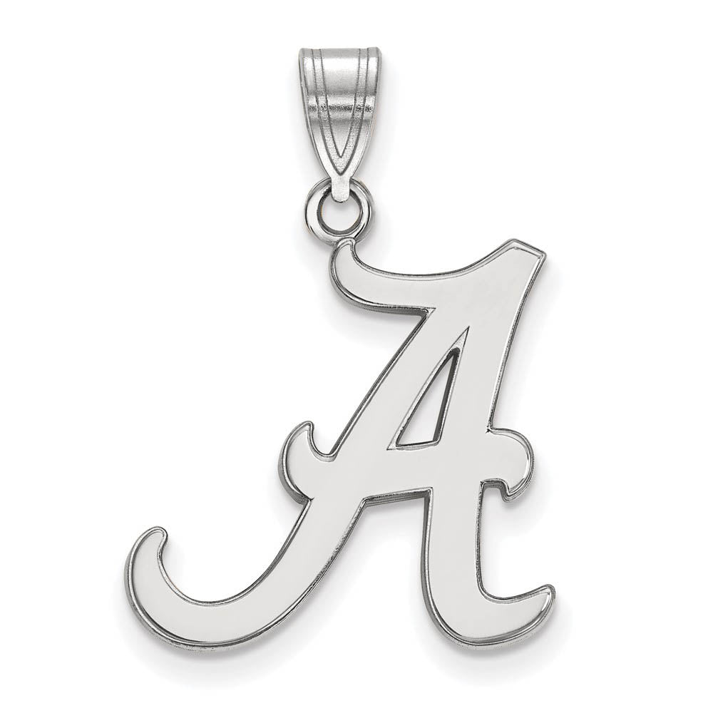 14k White Gold U. of Alabama Large Initial A Pendant