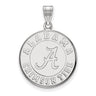 14k White Gold U. of Alabama Large Disc Pendant