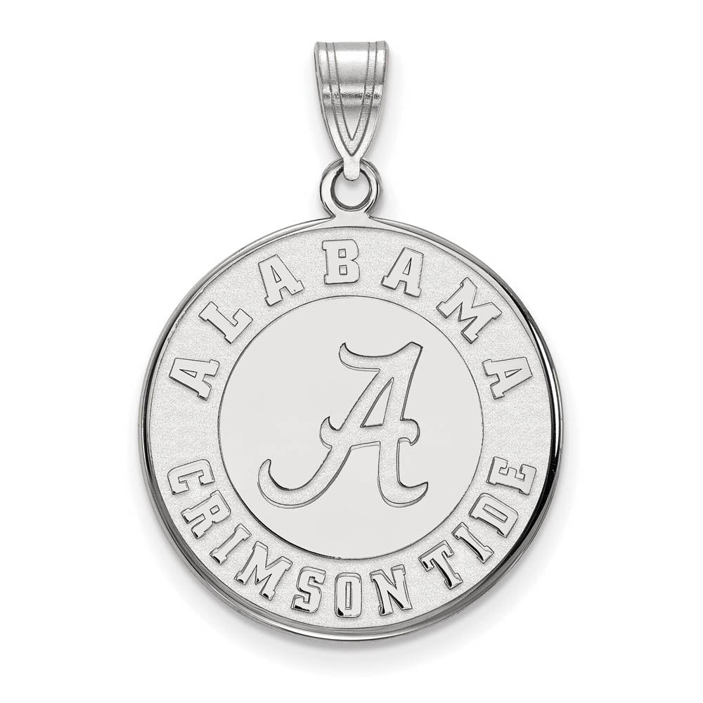 14k White Gold U. of Alabama Large Disc Pendant