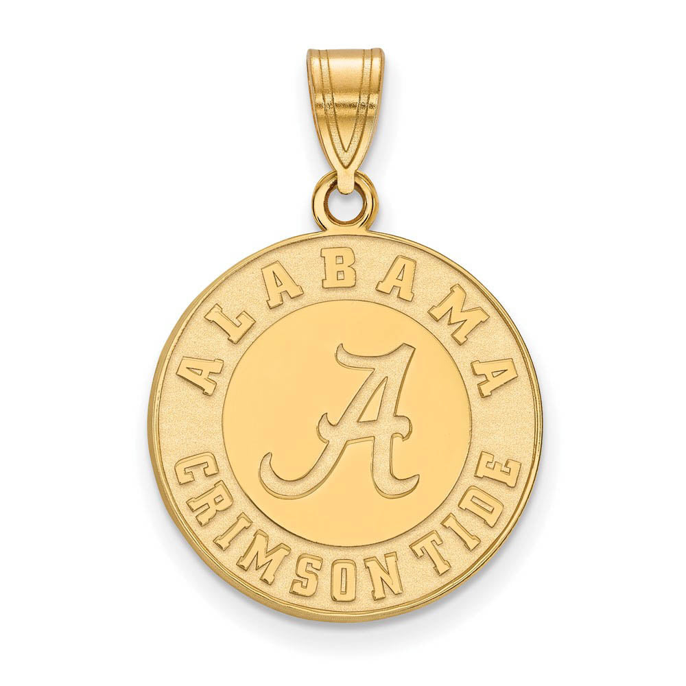 14k Yellow Gold U. of Alabama Large Logo Disc Pendant