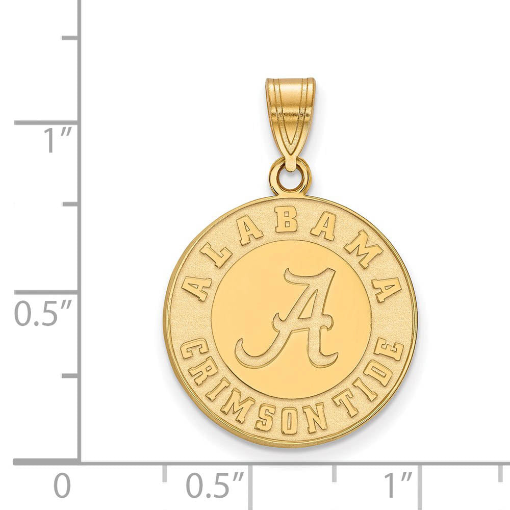 14k Yellow Gold U. of Alabama Large Logo Disc Pendant