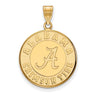 14k Yellow Gold U. of Alabama Large Disc Pendant