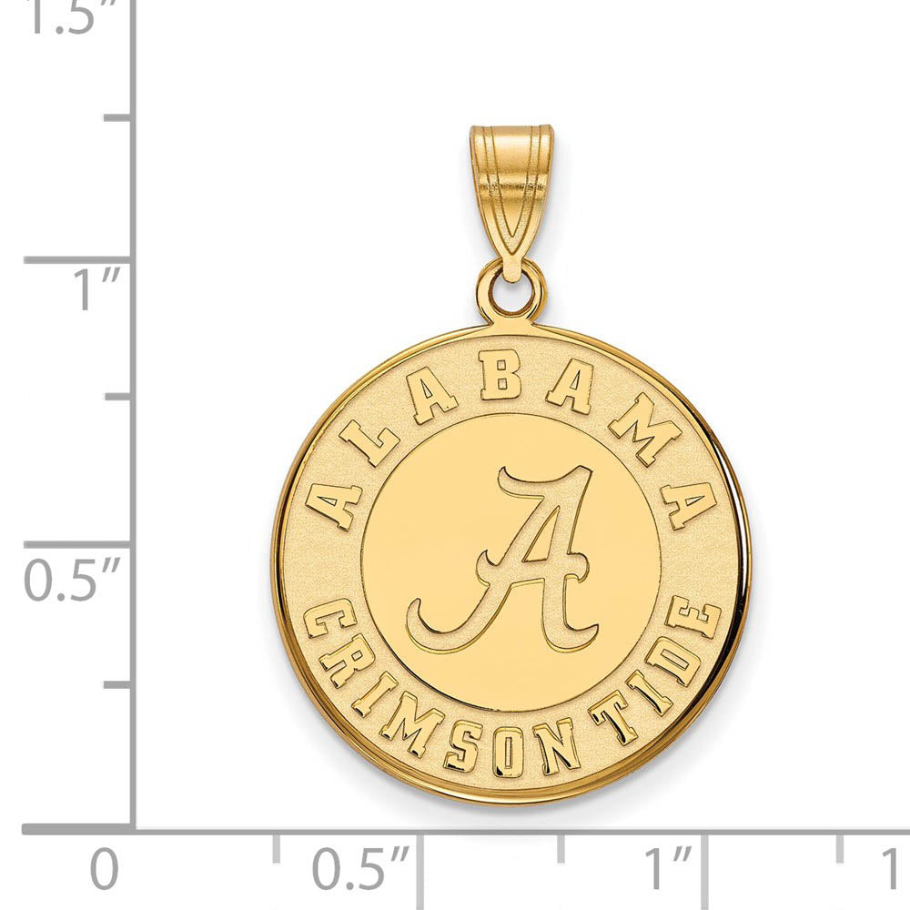 14k Yellow Gold U. of Alabama Large Disc Pendant