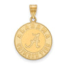 14k Gold Plated Silver U. of Alabama Large Logo Disc Pendant