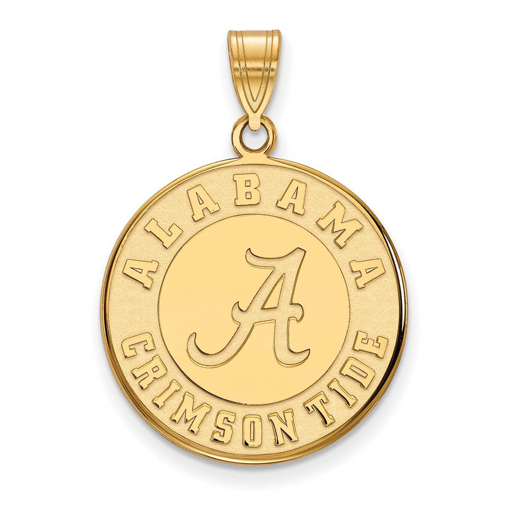 14k Gold Plated Silver U. of Alabama Large Disc Pendant