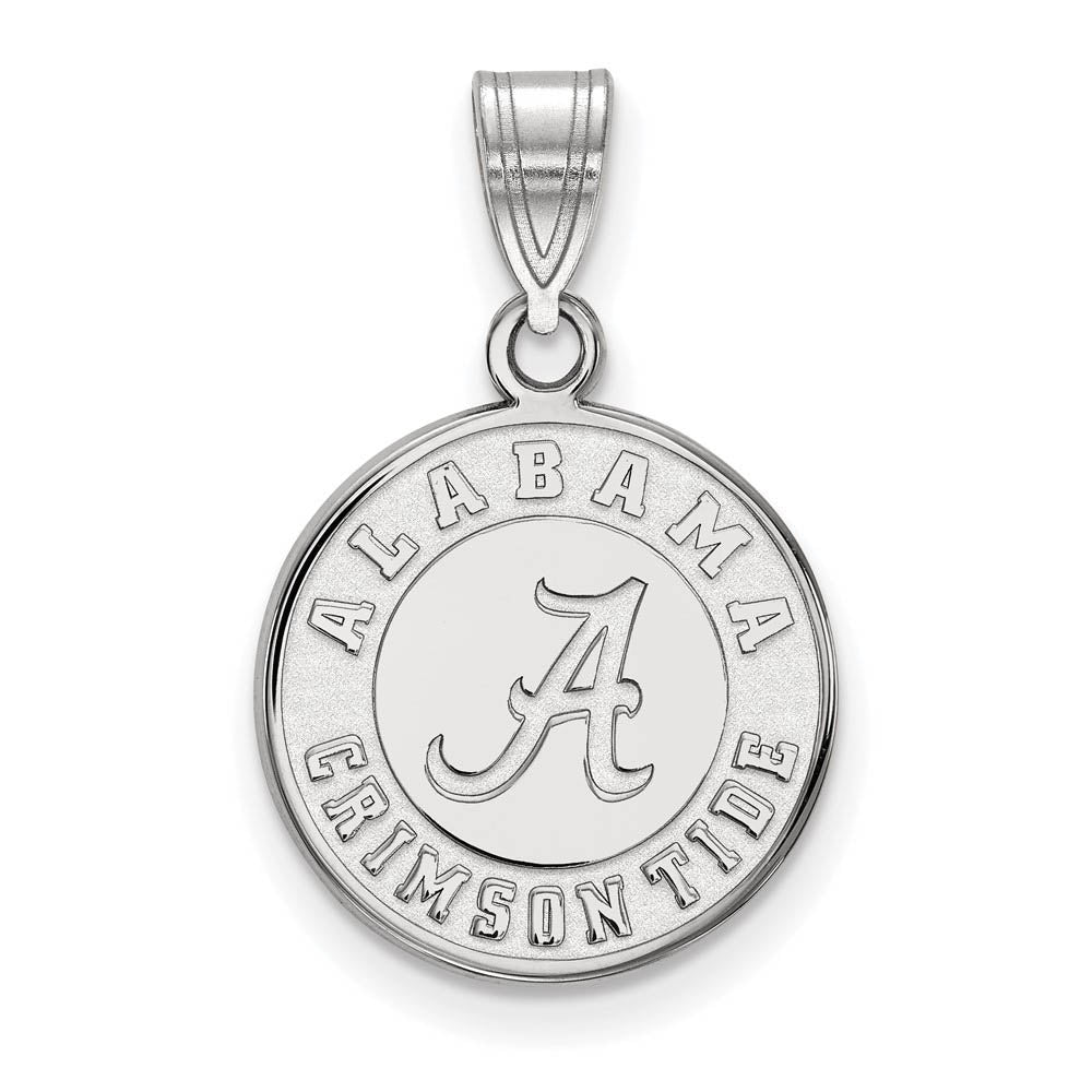 10k White Gold U. of Alabama Medium Disc Pendant