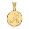 10k Yellow Gold U. of Alabama Medium Initial A Disc Pendant