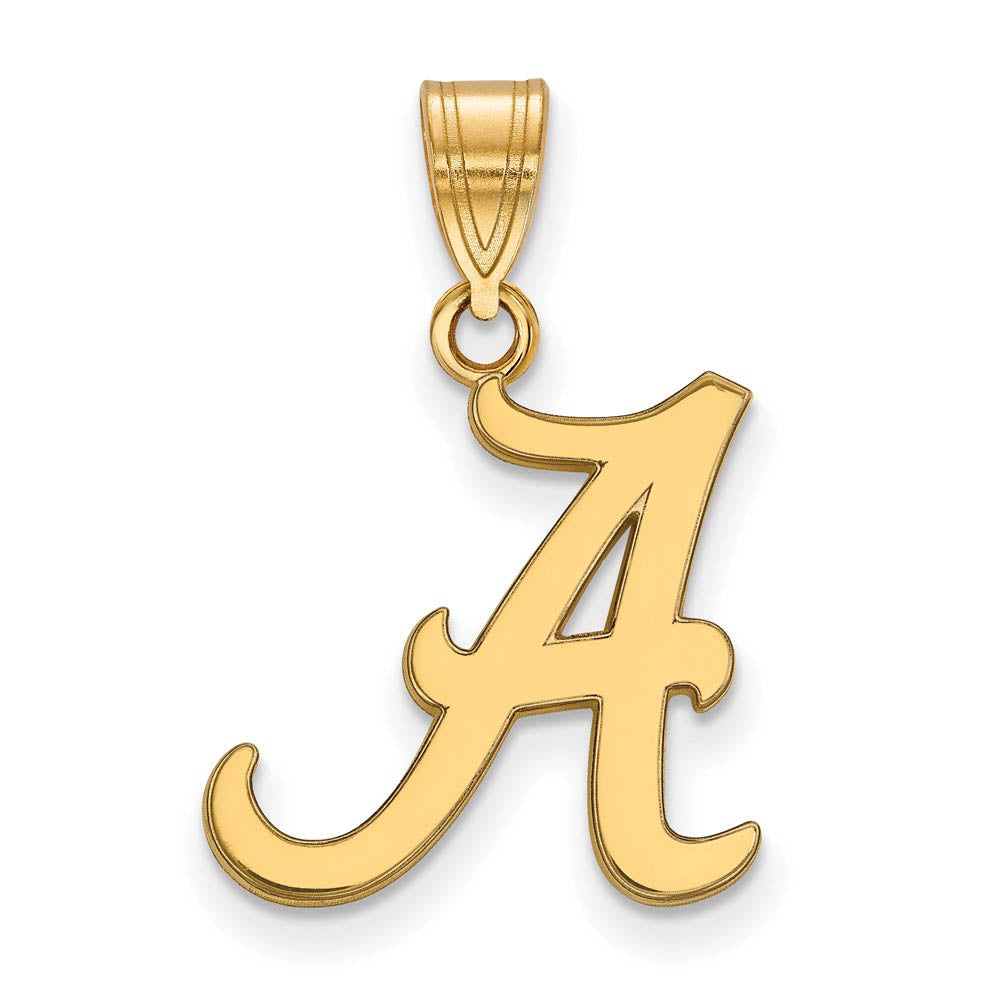 14k Gold Plated Silver U. of Alabama Medium Initial A Pendant