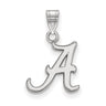 10k White Gold U. of Alabama Small Initial A Pendant