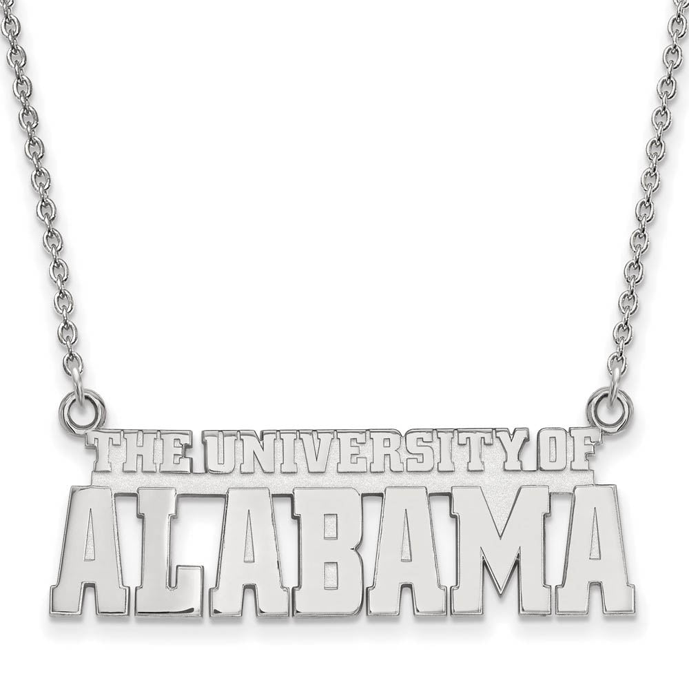 10k White Gold U. of Alabama Small Script Necklace
