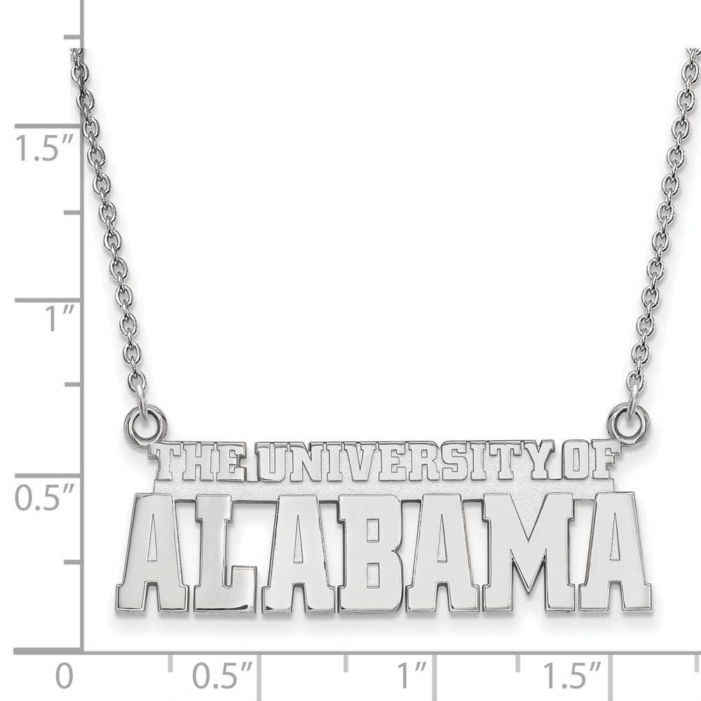 10k White Gold U. of Alabama Small Script Necklace