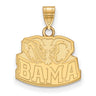 14k Gold Plated Silver U. of Alabama Small BAMA Logo Pendant