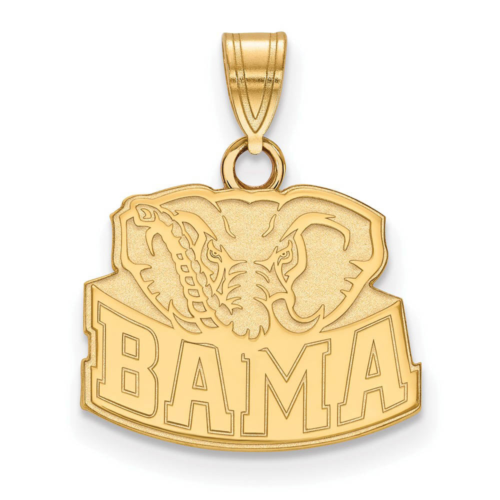 14k Gold Plated Silver U. of Alabama Small BAMA Logo Pendant