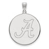 10k White Gold U. of Alabama XL Initial A Disc Pendant