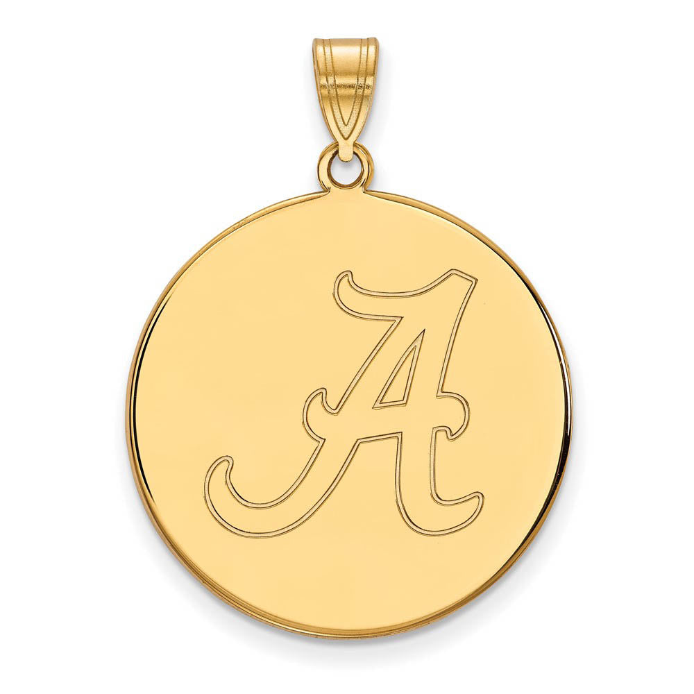 10k Yellow Gold U. of Alabama XL Initial A Disc Pendant