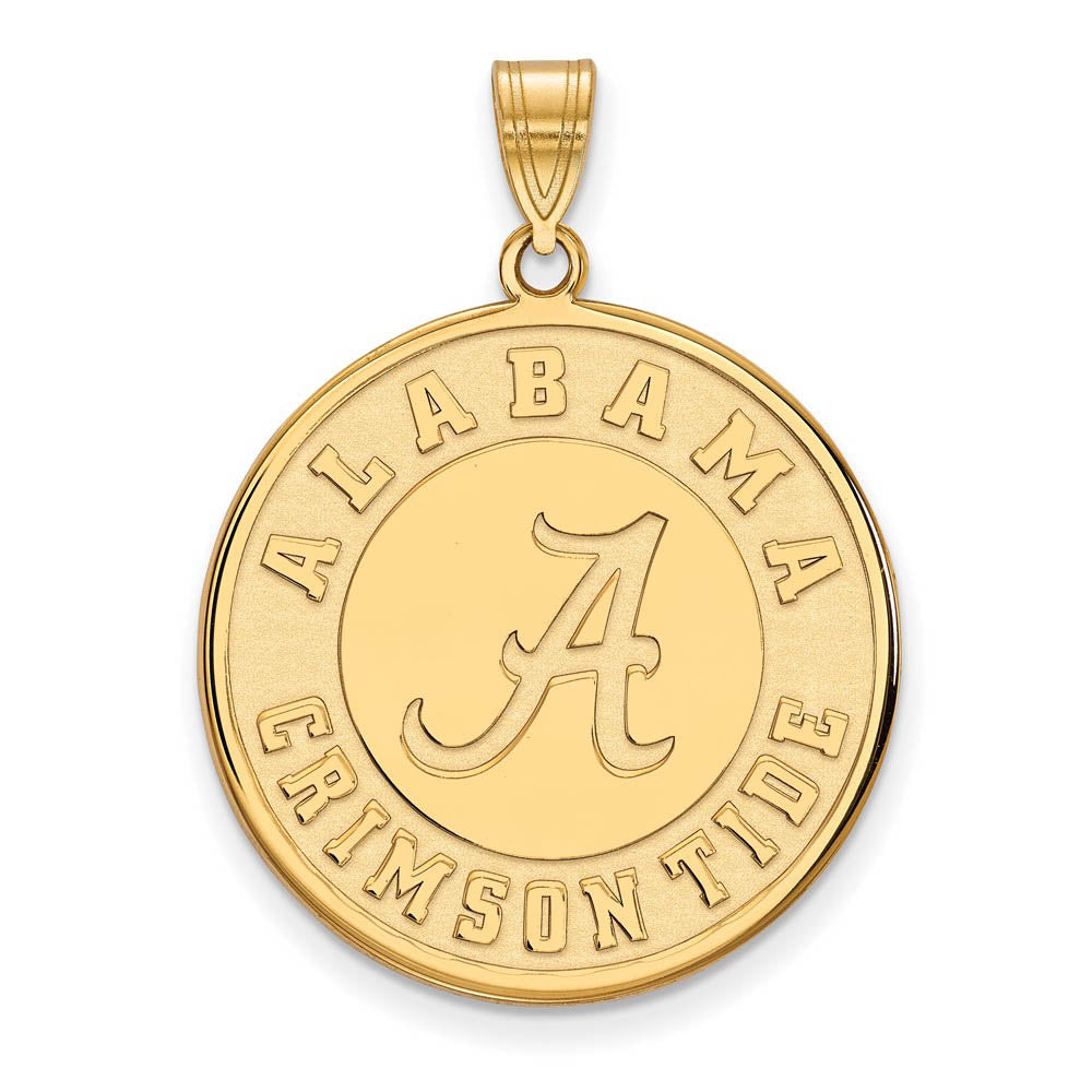 14k Gold Plated Silver U. of Alabama XL Disc Pendant