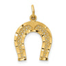 14k Yellow Gold Horseshoe Charm or Pendant, 15mm (9/16 inch)