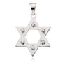 14k White Gold and Diamond Star of David Pendant, 19mm